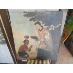 Сто годишна картина масло на платно без рамка - 3764